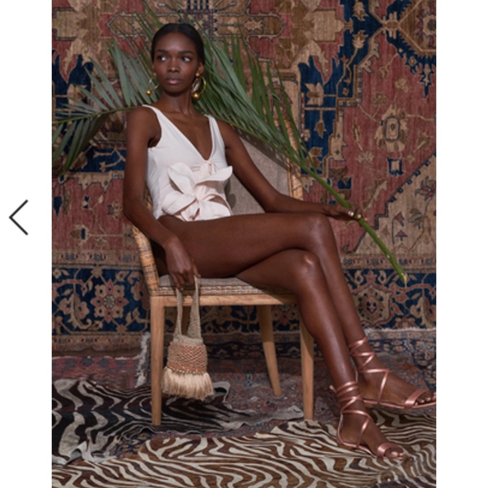 JOHANNA ORTIZ
White Shadows Flower-embellished One-piece Swimsuit